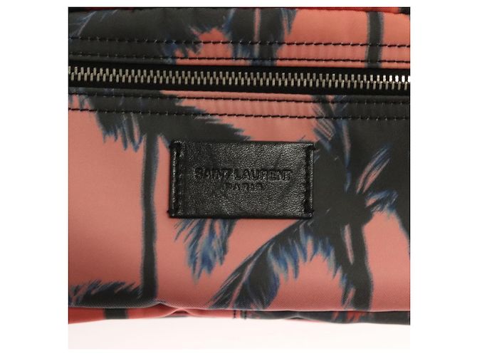 Borsa a tracolla in nylon rosa argento SAINT LAURENT Auth bs27374 - vista 17