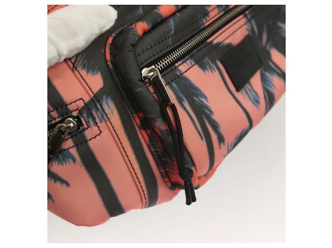 Borsa a tracolla in nylon rosa argento SAINT LAURENT Auth bs27374 - vista 18