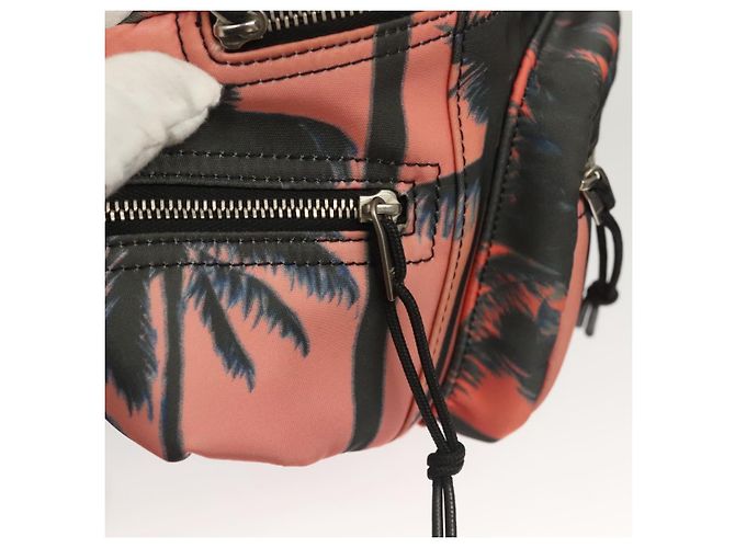 Borsa a tracolla in nylon rosa argento SAINT LAURENT Auth bs27374 - vista 20