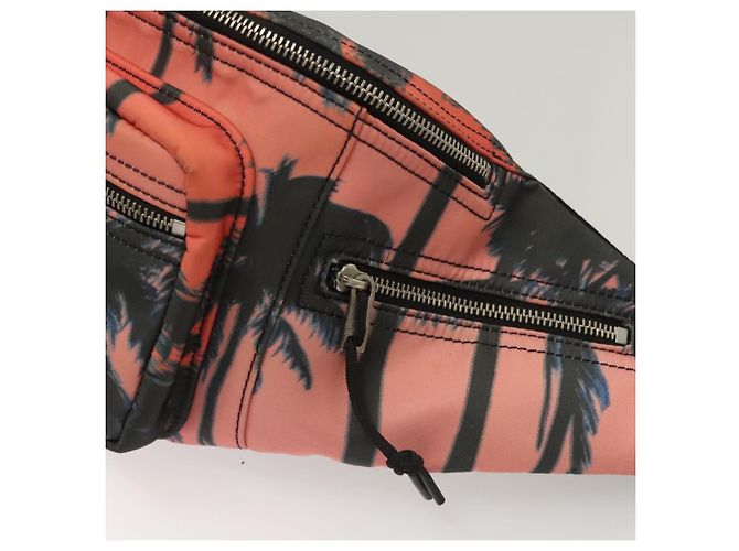Borsa a tracolla in nylon rosa argento SAINT LAURENT Auth bs27374 - vista 21
