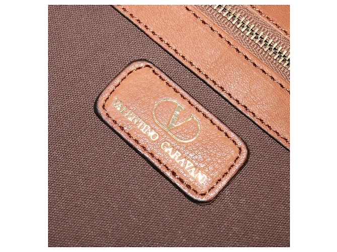 VALENTINO Borsa a mano in pelle 2 in 1 Marrone Oro Auth bs27369 D'oro - vista 20