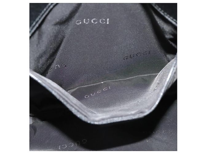 Borsa a Spalla GUCCI in Nylon Pelle Nera Argento 001 3307 Auth bs27066 Nero - vista 11