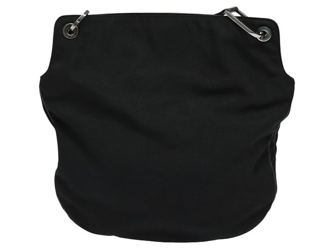 Borsa a Spalla GUCCI in Nylon Pelle Nera Argento 001 3307 Auth bs27066 Nero - vista 2