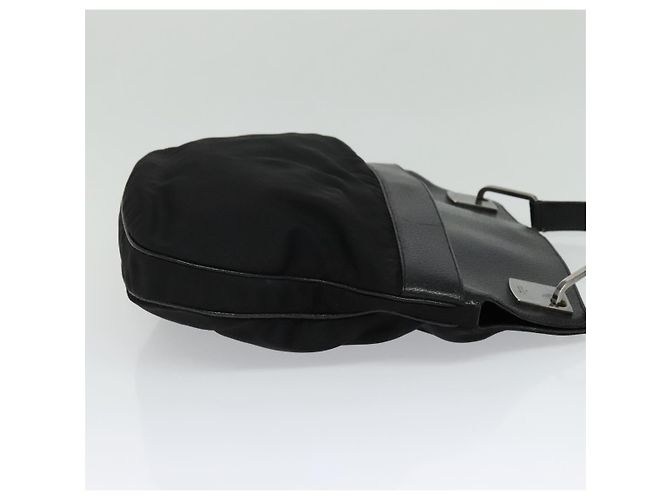 Borsa a Spalla GUCCI in Nylon Pelle Nera Argento 001 3307 Auth bs27066 Nero - vista 4