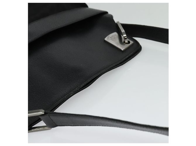 Borsa a Spalla GUCCI in Nylon Pelle Nera Argento 001 3307 Auth bs27066 Nero - vista 6