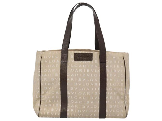 Bulgari BVLGARI Logo Mania Tote Bag aus Canvas Beige Auth BA3987 - Ansicht 13