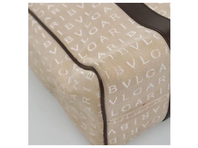 Bulgari BVLGARI Logo Mania Tote Bag aus Canvas Beige Auth BA3987 - Ansicht 14