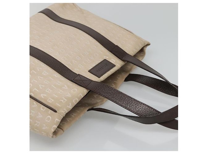 Bulgari BVLGARI Logo Mania Tote Bag aus Canvas Beige Auth BA3987 - Ansicht 6