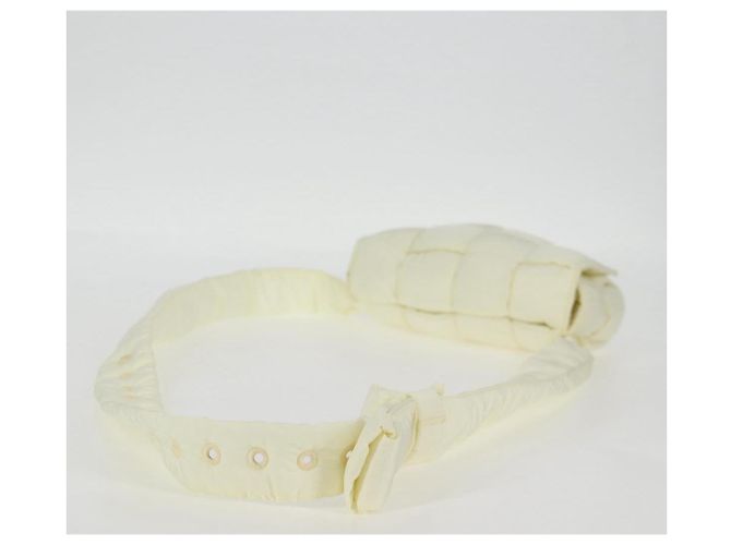 Autre Marque BORSO A SPALLA INTRECCIATO IN NYLON BIANCO AUTH 131085M - vista 7