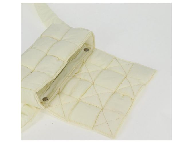 Autre Marque BORSO A SPALLA INTRECCIATO IN NYLON BIANCO AUTH 131085M - vista 9