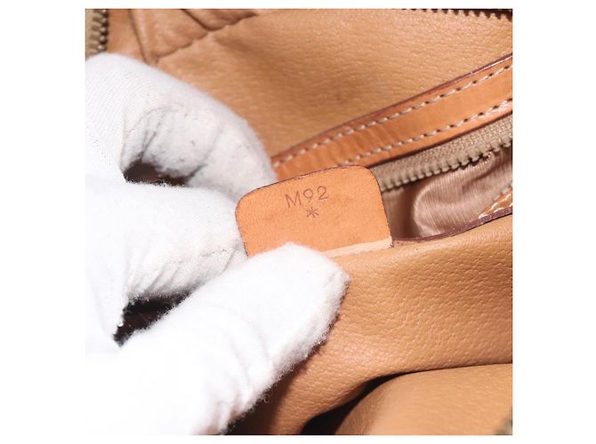 Céline Borsa a Spalla in Tela Macadam CELINE in Pelle PVC Marrone Oro Auth 128661 D'oro - vista 12