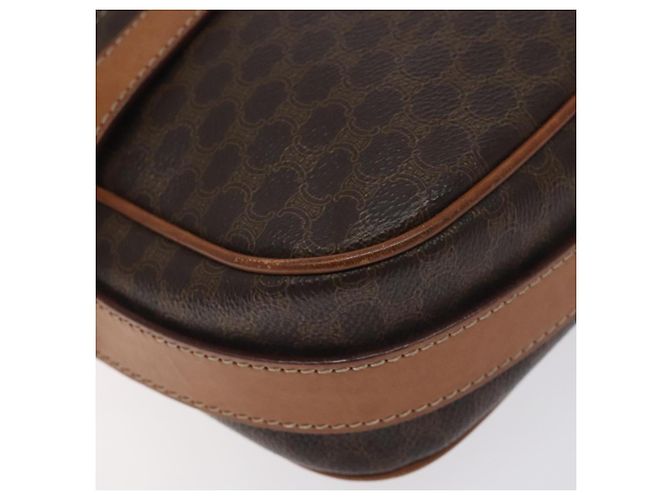Céline Borsa a Spalla in Tela Macadam CELINE in Pelle PVC Marrone Oro Auth 128661 D'oro - vista 15