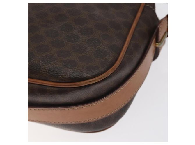 Céline Borsa a Spalla in Tela Macadam CELINE in Pelle PVC Marrone Oro Auth 128661 D'oro - vista 16