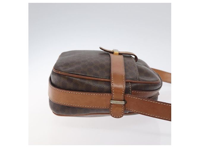 Céline Borsa a Spalla in Tela Macadam CELINE in Pelle PVC Marrone Oro Auth 128661 D'oro - vista 3