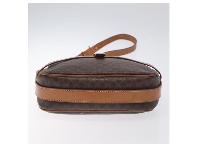 Céline Borsa a Spalla in Tela Macadam CELINE in Pelle PVC Marrone Oro Auth 128661 D'oro - vista 5
