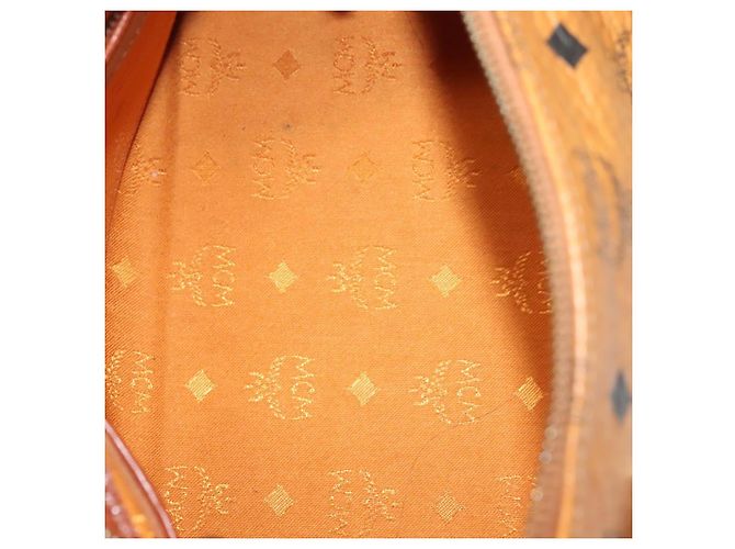 Borsa MCM Logogram Vicetos in pelle PVC marrone e oro Auth th6169 D'oro - vista 11
