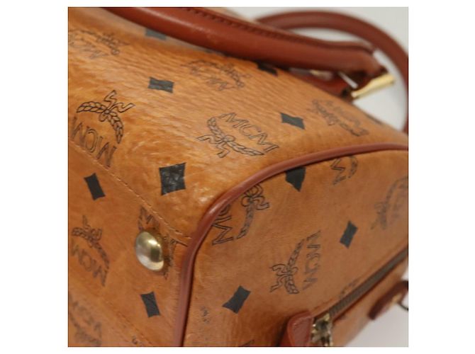 Borsa MCM Logogram Vicetos in pelle PVC marrone e oro Auth th6169 D'oro - vista 16