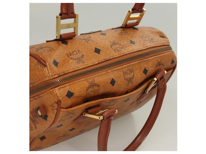 Borsa MCM Logogram Vicetos in pelle PVC marrone e oro Auth th6169 D'oro - vista 6