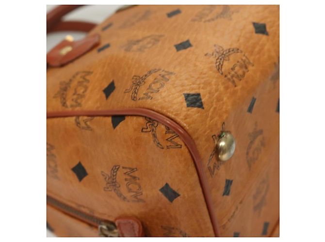 Borsa MCM Logogram Vicetos in pelle PVC marrone e oro Auth th6169 D'oro - vista 9