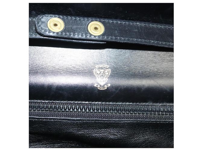 Borsa a spalla in pelle Gucci catena nera oro Auth ep9431 Nero D'oro - vista 18