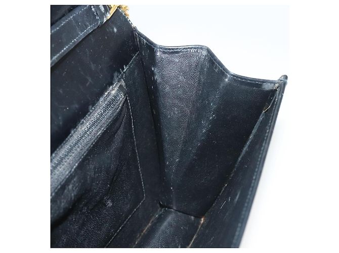 Borsa a spalla in pelle Gucci catena nera oro Auth ep9431 Nero D'oro - vista 19