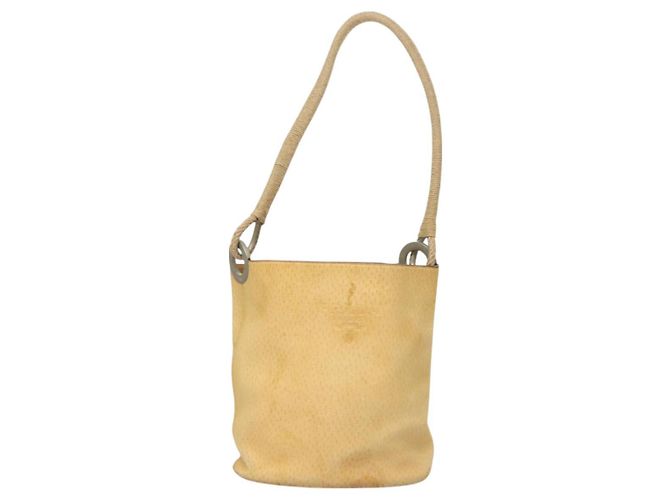 Prada Bolsa de Ombro de Couro Bege Auth 129420 - vista 13