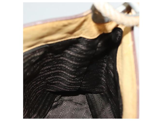 Prada Bolsa de Ombro de Couro Bege Auth 129420 - vista 18