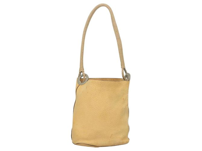 Prada Bolsa de Ombro de Couro Bege Auth 129420 - vista 2