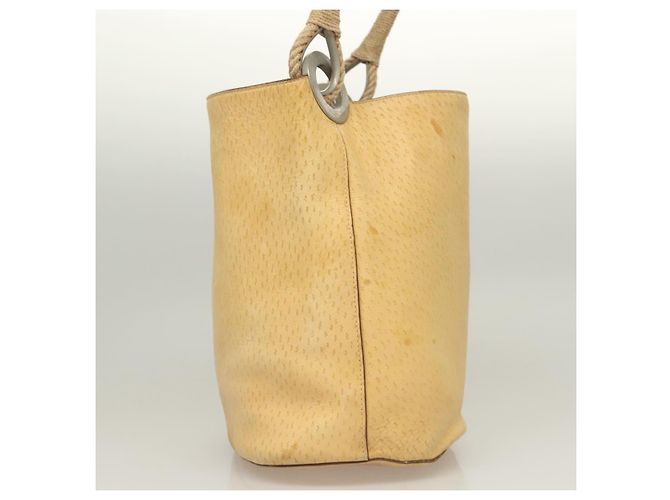 Prada Bolsa de Ombro de Couro Bege Auth 129420 - vista 3