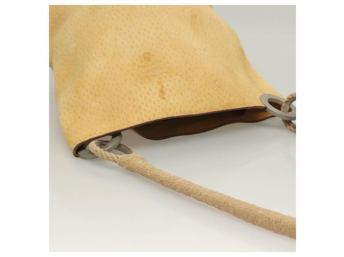 Prada Bolsa de Ombro de Couro Bege Auth 129420 - vista 6
