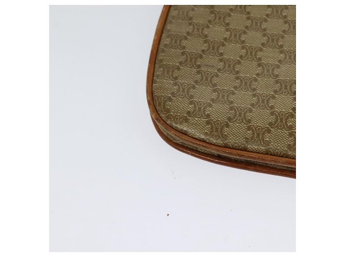Céline Borsa a Spalla in Tela Macadam CELINE Beige Oro Auth 127903 D'oro - vista 16