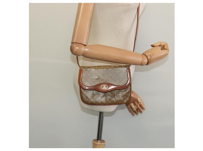 Céline Borsa a Spalla in Tela Macadam CELINE Beige Oro Auth 127903 D'oro - vista 22