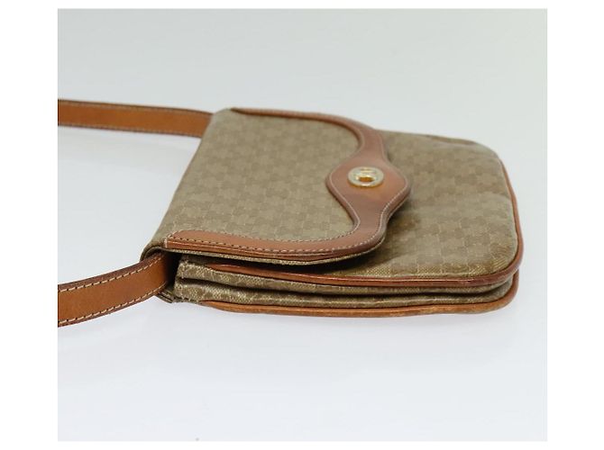 Céline Borsa a Spalla in Tela Macadam CELINE Beige Oro Auth 127903 D'oro - vista 3