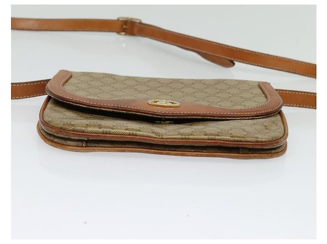 Céline Borsa a Spalla in Tela Macadam CELINE Beige Oro Auth 127903 D'oro - vista 5