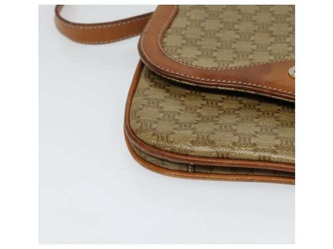 Céline Borsa a Spalla in Tela Macadam CELINE Beige Oro Auth 127903 D'oro - vista 8