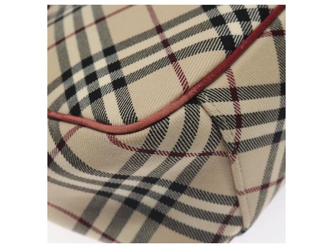 Burberry Nova Check blaue Label Tragetasche aus Canvas Beige Silber Authentisch BA3843 - Ansicht 14
