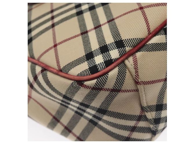 Burberry Nova Check blaue Label Tragetasche aus Canvas Beige Silber Authentisch BA3843 - Ansicht 16