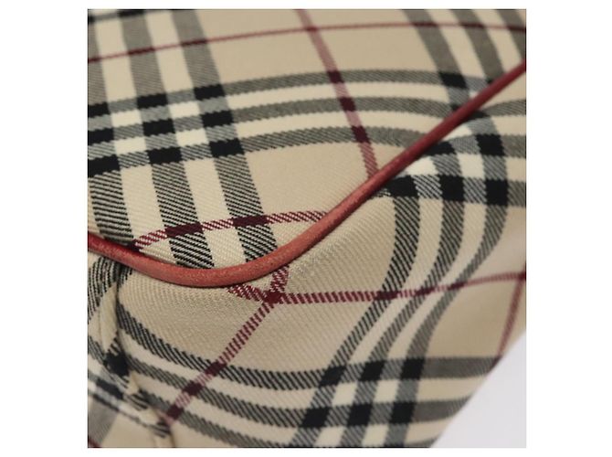 Burberry Nova Check blaue Label Tragetasche aus Canvas Beige Silber Authentisch BA3843 - Ansicht 9