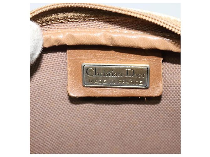 Borsa a spalla in tela a nido d'ape PVC beige Auth BA3904 Christian Dior - vista 11