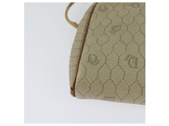 Borsa a spalla in tela a nido d'ape PVC beige Auth BA3904 Christian Dior - vista 15