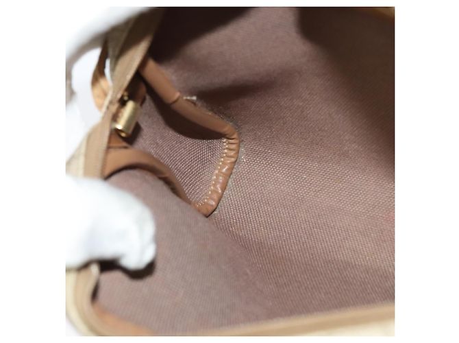 Borsa a spalla in tela a nido d'ape PVC beige Auth BA3904 Christian Dior - vista 18