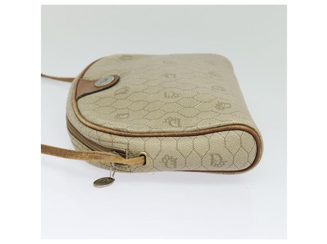 Borsa a spalla in tela a nido d'ape PVC beige Auth BA3904 Christian Dior - vista 3