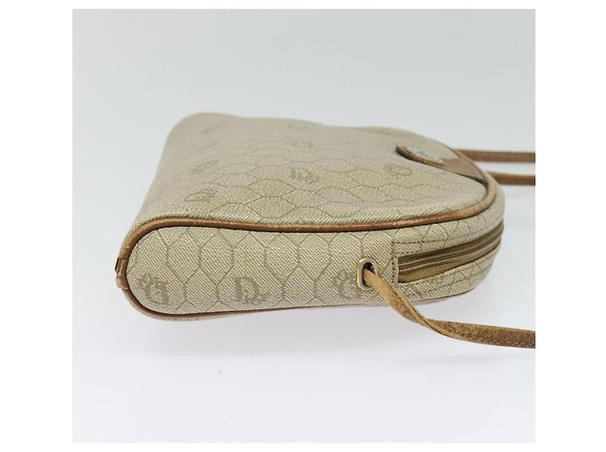 Borsa a spalla in tela a nido d'ape PVC beige Auth BA3904 Christian Dior - vista 4