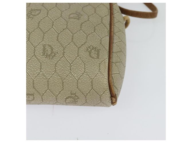 Borsa a spalla in tela a nido d'ape PVC beige Auth BA3904 Christian Dior - vista 9