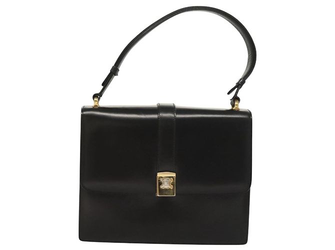 Céline Borsa a Spalla in Pelle Nera e Oro Auth BA3770 Nero D'oro - vista 13