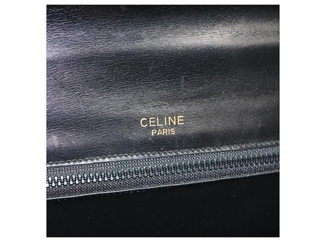 Céline Borsa a Spalla in Pelle Nera e Oro Auth BA3770 Nero D'oro - vista 17