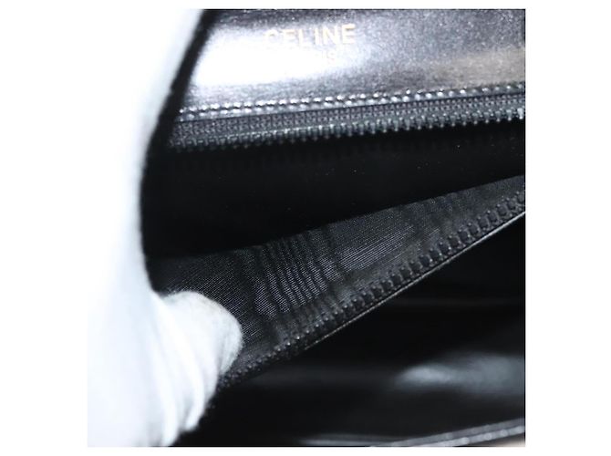 Céline Borsa a Spalla in Pelle Nera e Oro Auth BA3770 Nero D'oro - vista 21