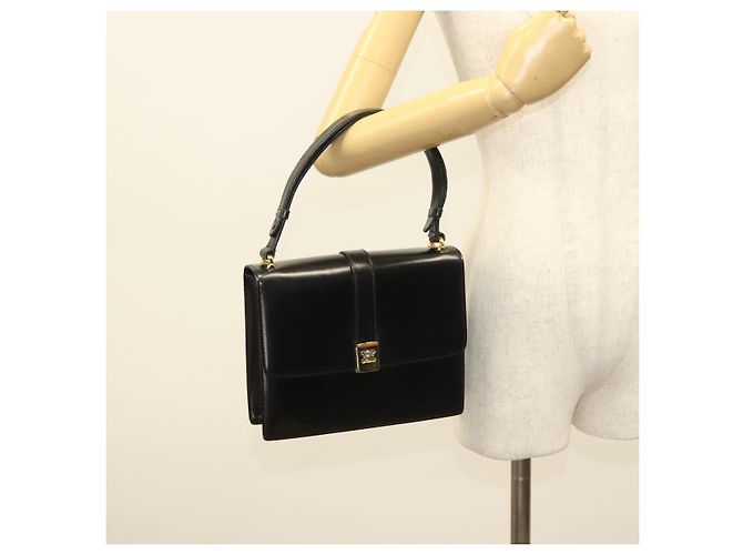 Céline Borsa a Spalla in Pelle Nera e Oro Auth BA3770 Nero D'oro - vista 22