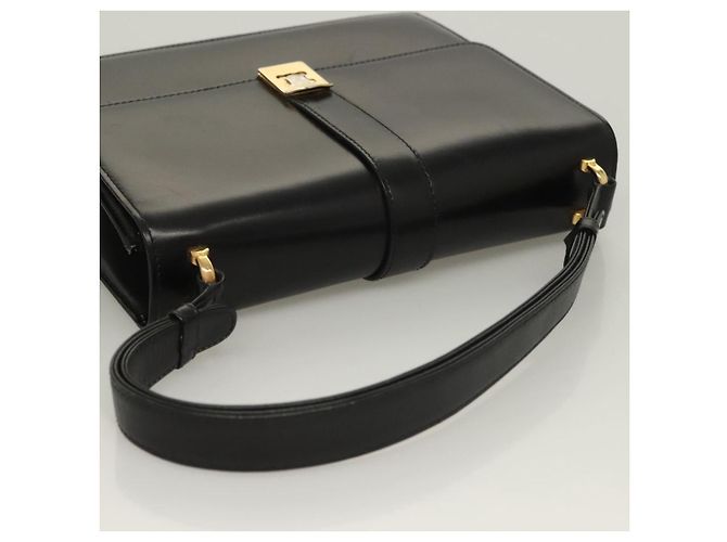 Céline Borsa a Spalla in Pelle Nera e Oro Auth BA3770 Nero D'oro - vista 6