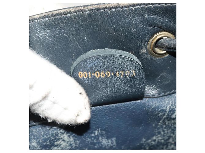 Borsa a Spalla Gucci Micro GG Supreme Sherry Line PVC Blu Navy Oro Auth 125756 D'oro - vista 12